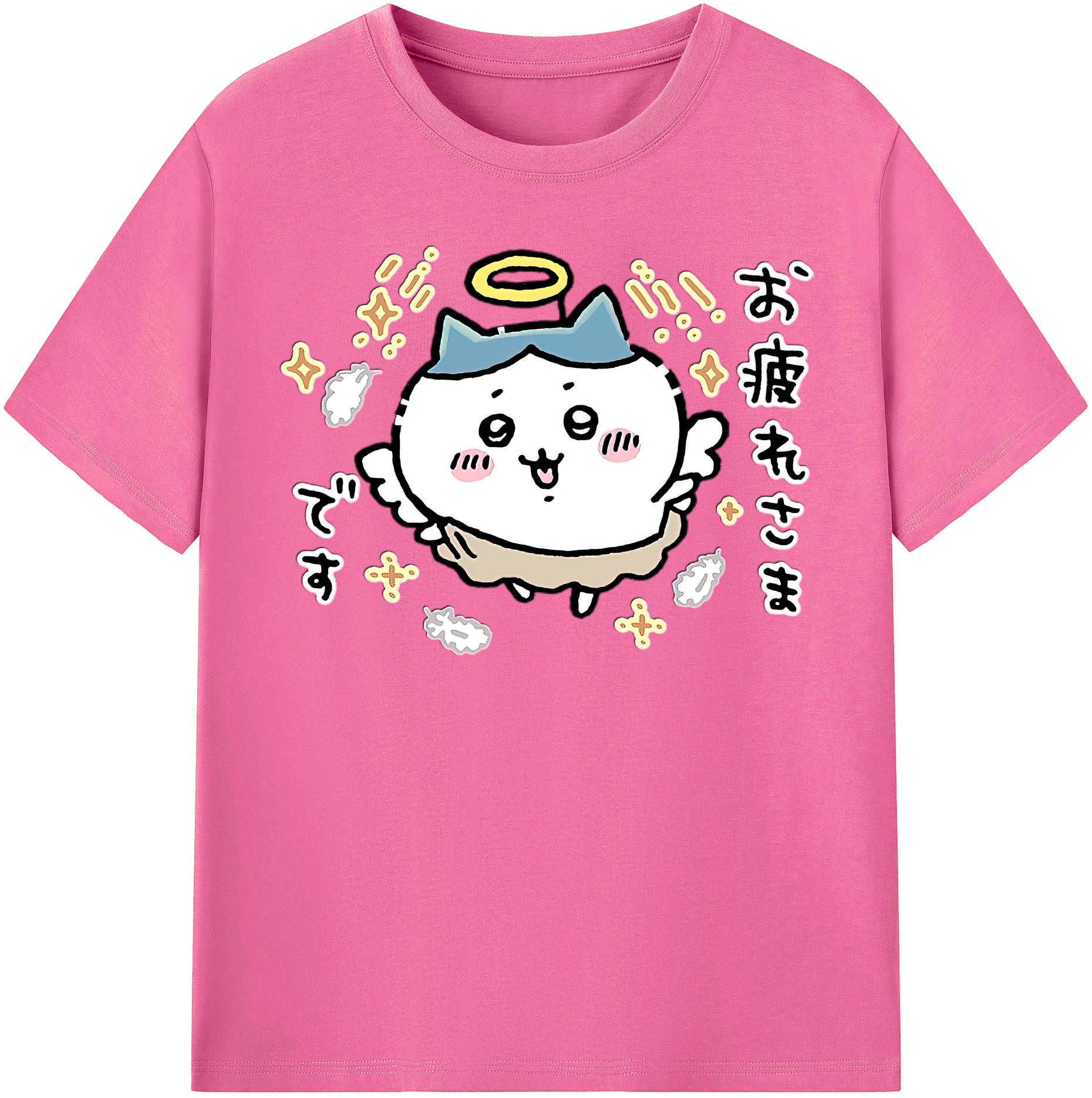 （画像用） ちいかわ ハチワレ Chii-kawa hachiware レディースカジュアルプリントTシャツ（綿100％）